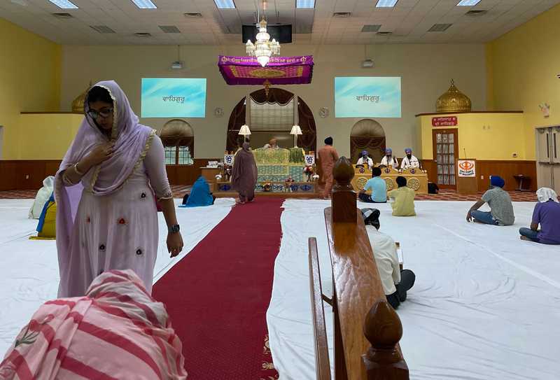 The worship hall in the Sikh temple in Oak Creek, Wisc., where a gunman shot and killed six congregants and injured four others, in 2012.