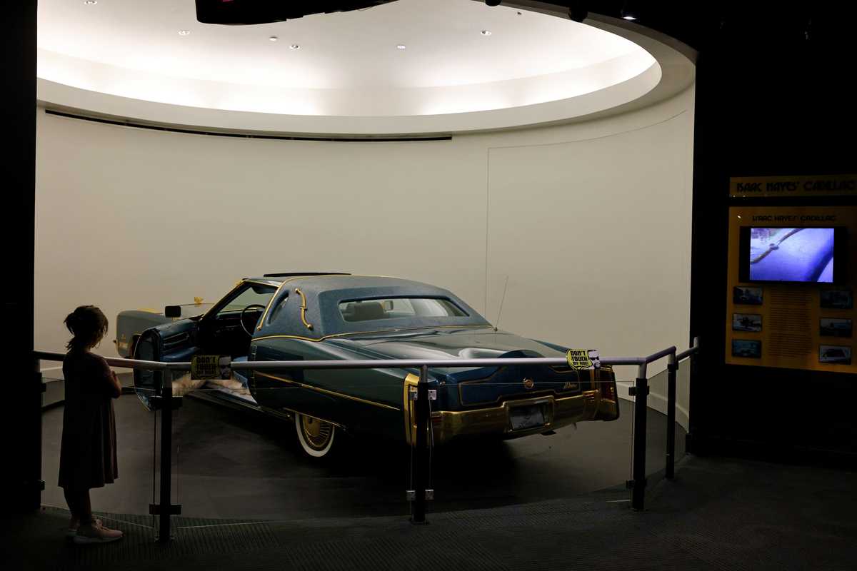 Gibson Gertrude Lyn Powell, 6, took in Isaac Hayes's gold-plated Cadillac while visiting the Stax Museum of American Soul Music in Memphis.