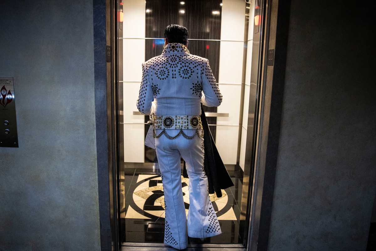 Jesse Grice entered the elevator at the high-rise where he lives in Las Vegas. 
