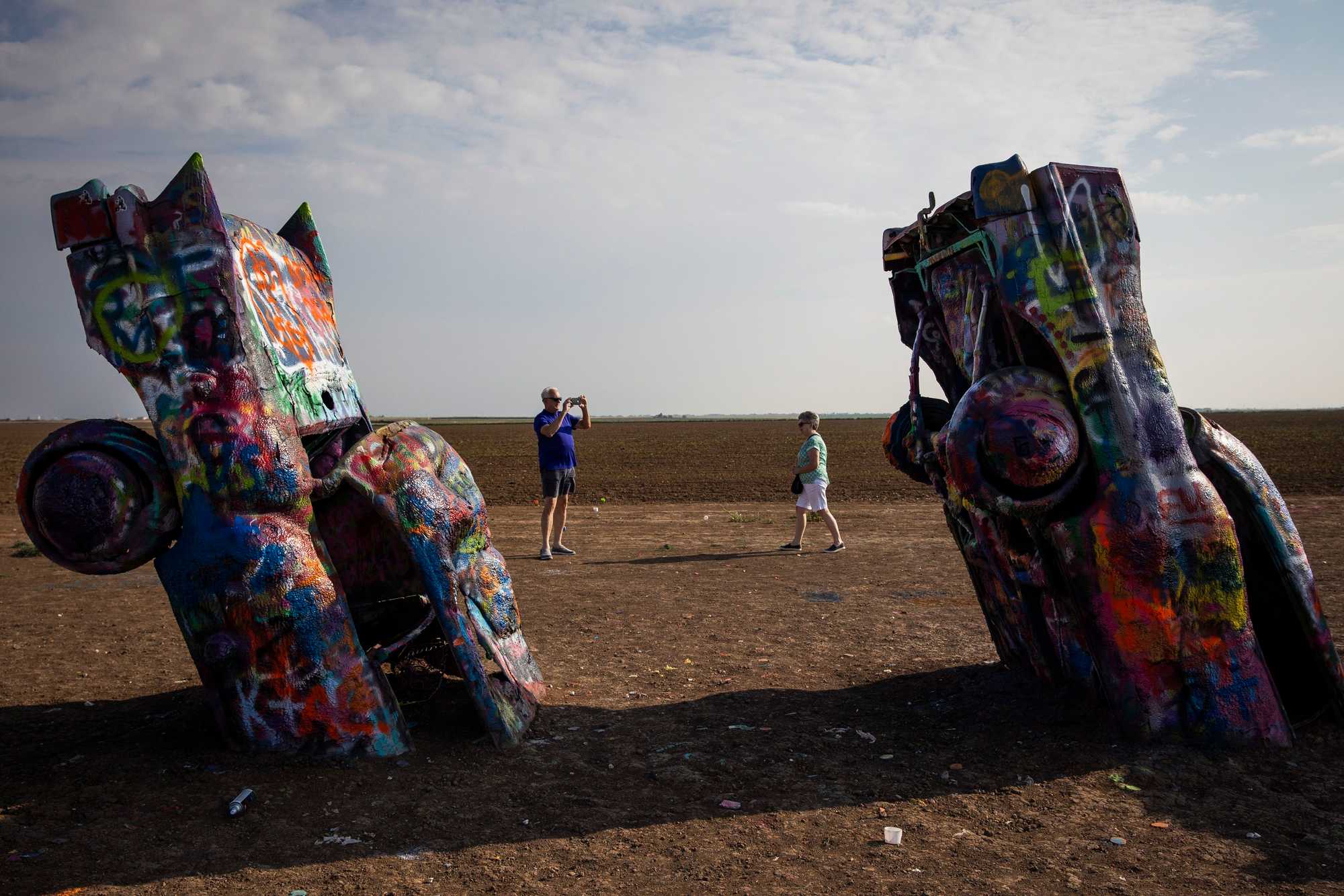 A millionaire brought a group of San Francisco artists to Amarillo to create the Cadillac Ranch installation in 1974.
