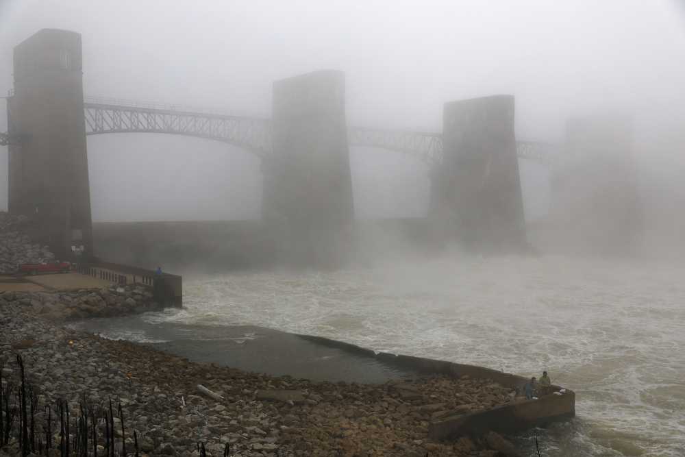 On a cold and foggy morning, Ricky Jackson and Globe reporter Emma Platoff fished on the Ohio River at the Robert C. Byrd Locks and Dam.