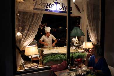 Chef Sanmartino made gnocchi in the window at Pane & Vino in Miami Beach, Fla.