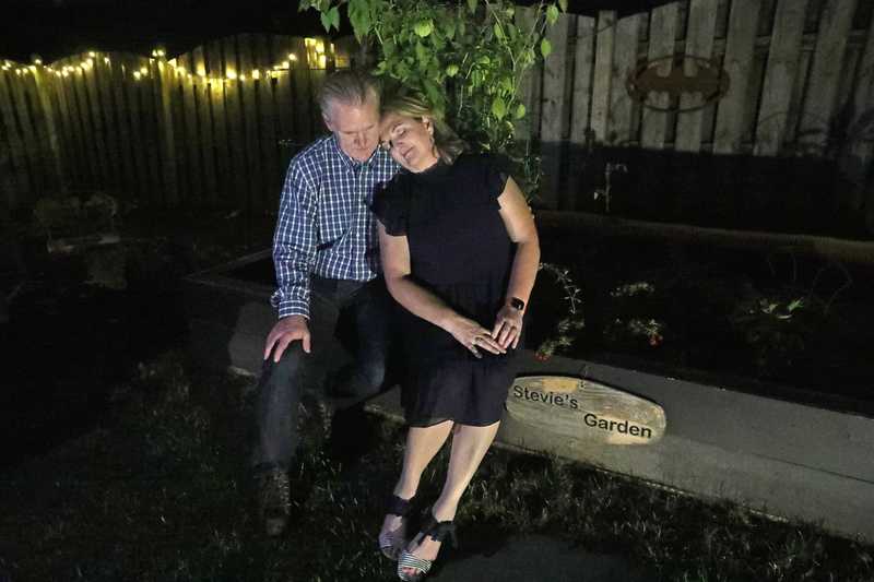Tom and Allie Missler erected “Stevie’s Garden” in their backyard in honor of a foster child they adopted.
