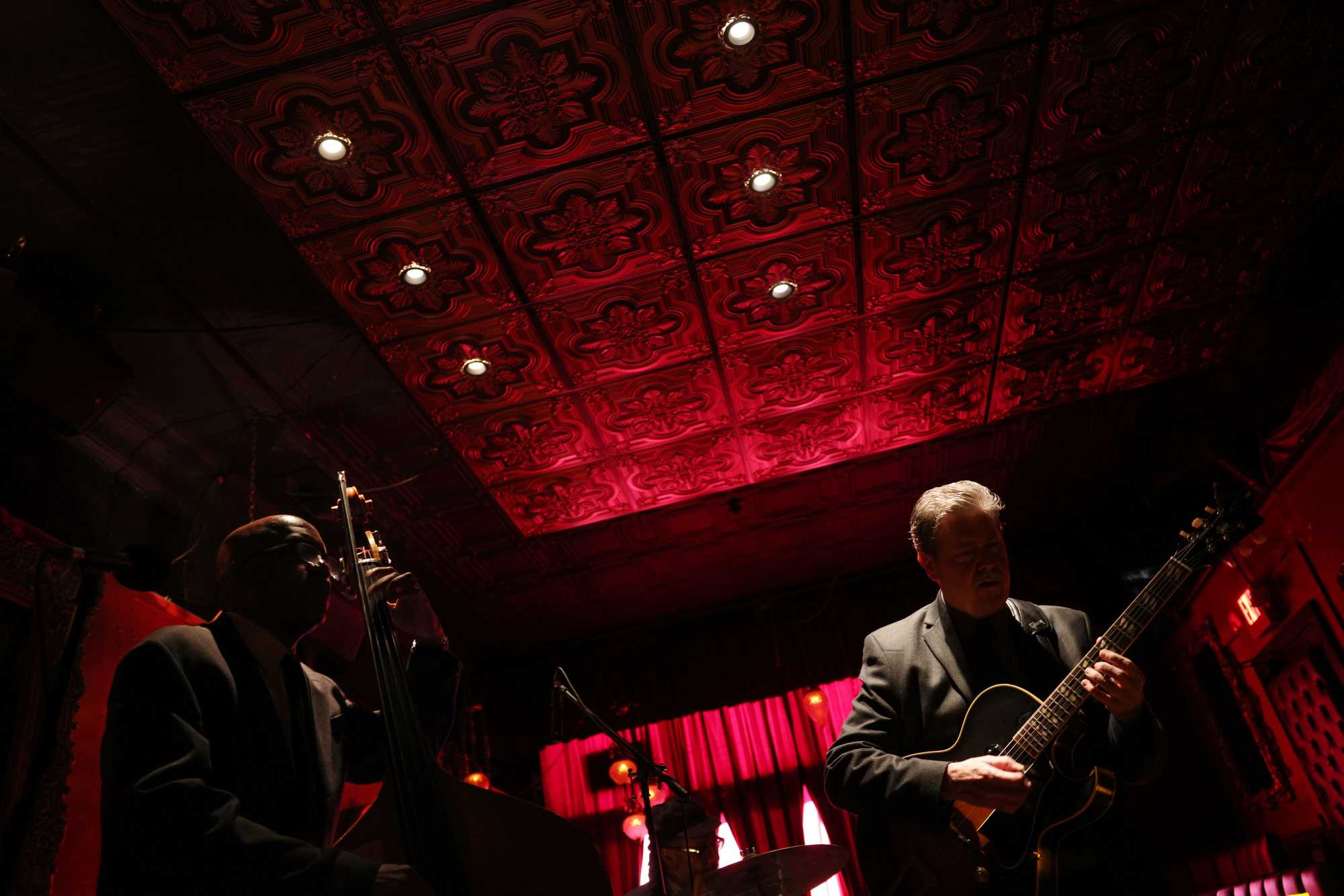 Clark on bass and Charles Gatschet on guitar.

