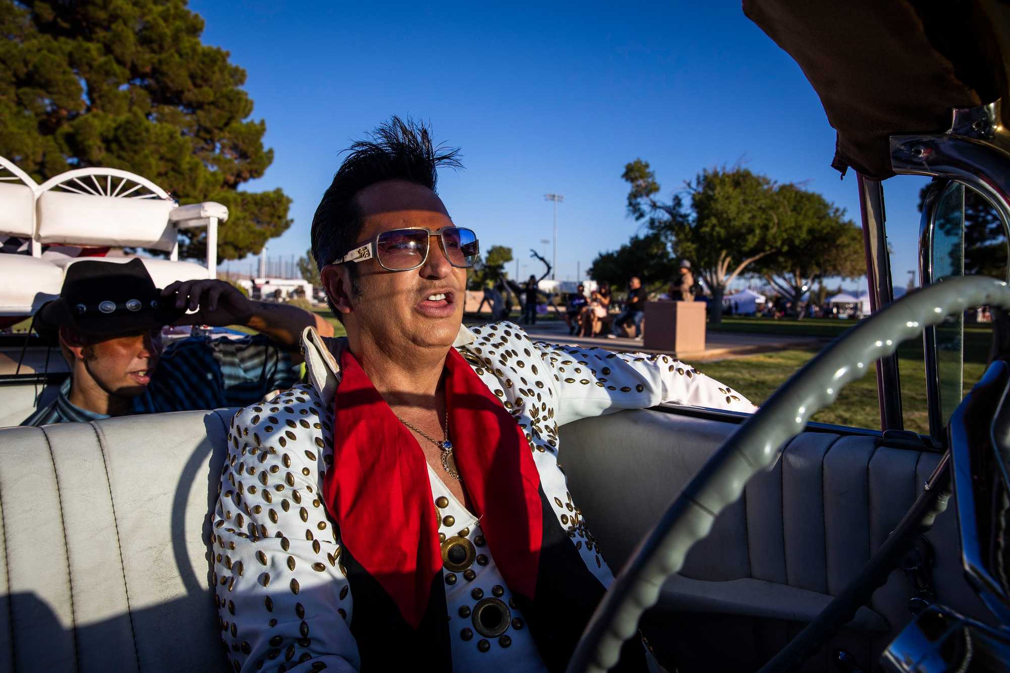 Grice drove his car in a Mexican Independence Day parade.