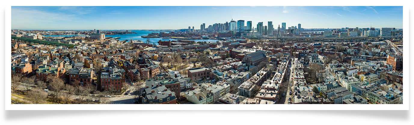 A panoramic of Boston Hill from the viewpoint of Bunker Hill taken in 2022.