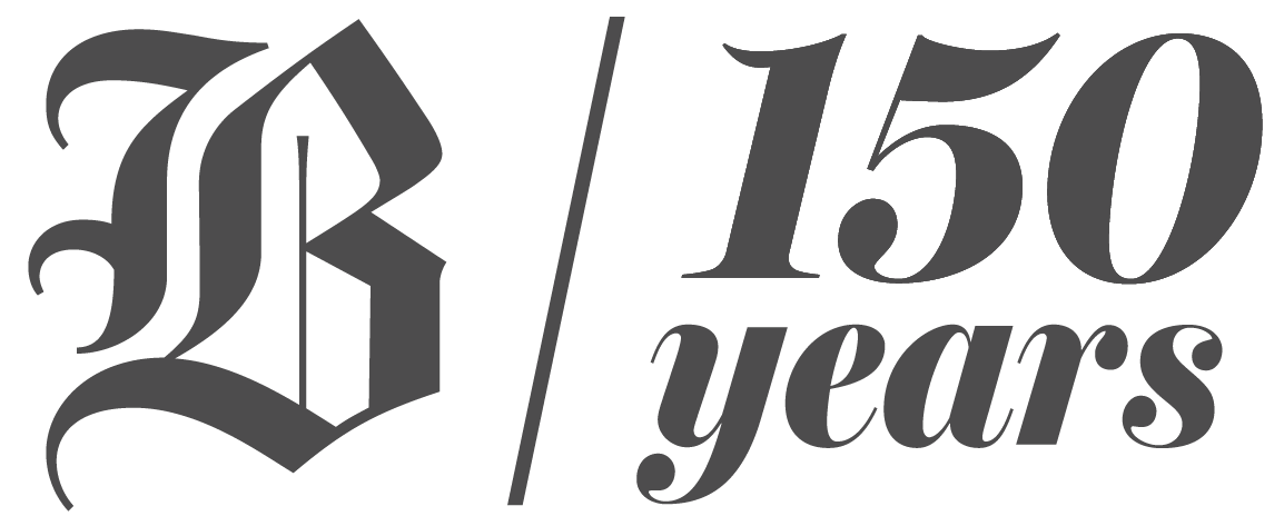 Boston Globe 150 years logo