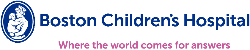 Boston Children's Hospital logo. Text includes 'Where the world comes for answers'