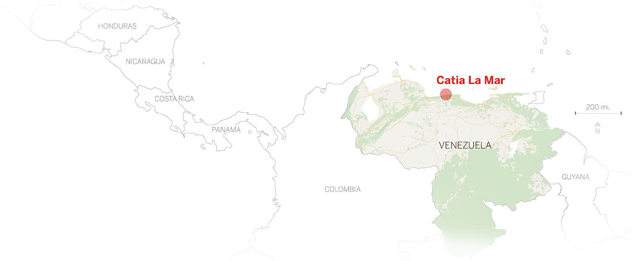A locator map of Catia La Mar, Venezuela