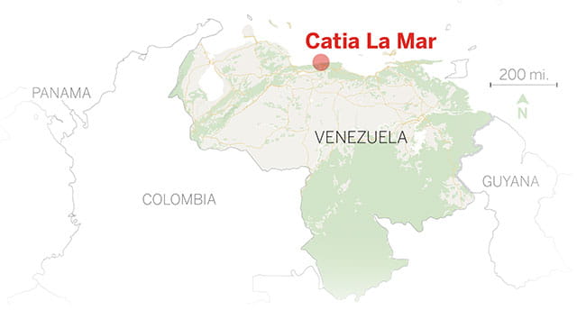 A locator map of Catia La Mar, Venezuela